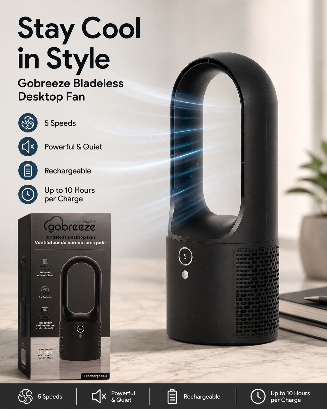 Bladless Desk Fan